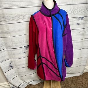 Vintage Color-block Fleece Jacket - 3X